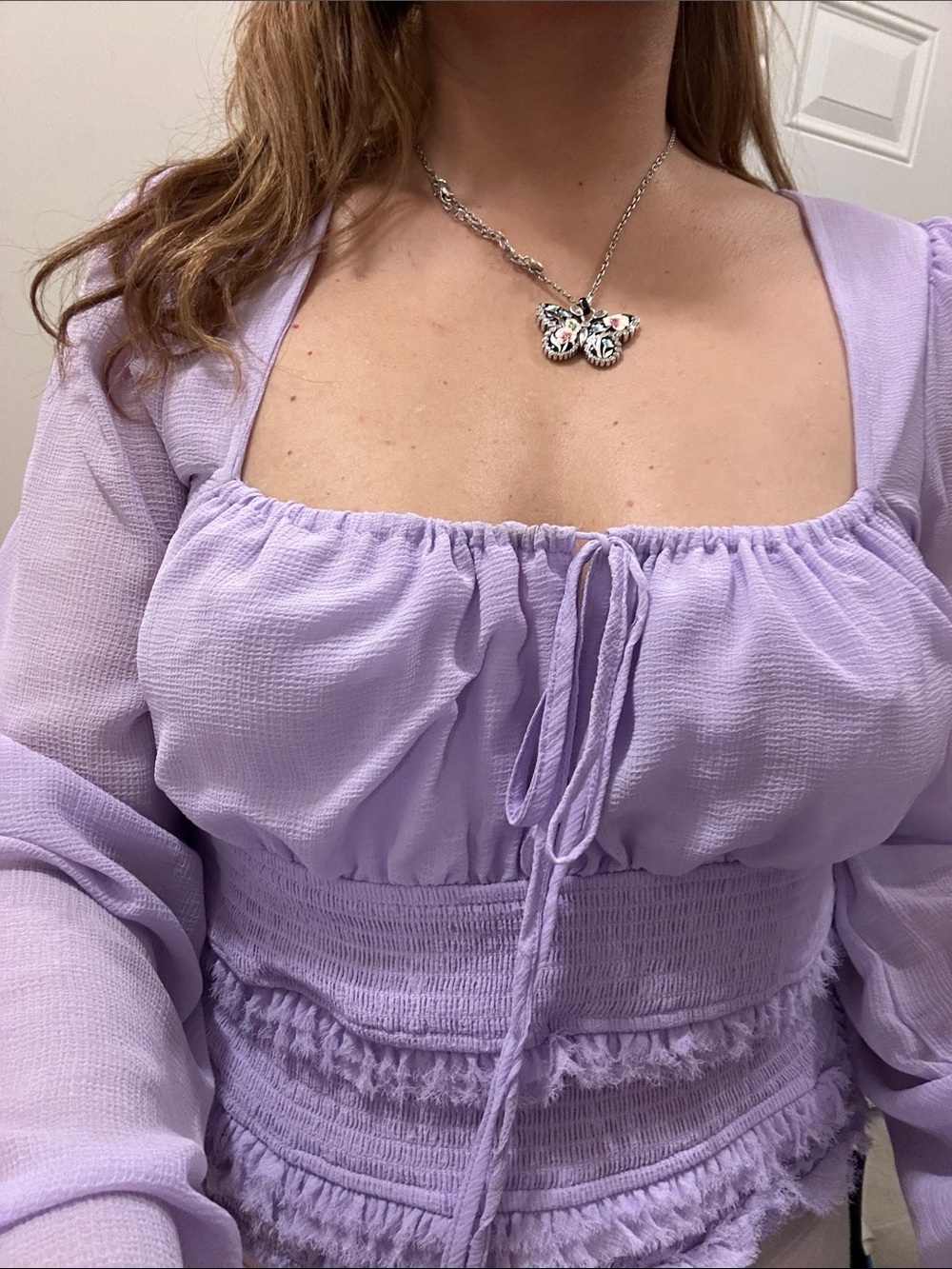 Free people  Lavender Peasant blouse